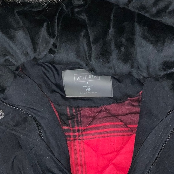 NWOT Athleta Black Parka Coat Jacket Super Warm Water Resistant - Size S - Picture 2 of 7